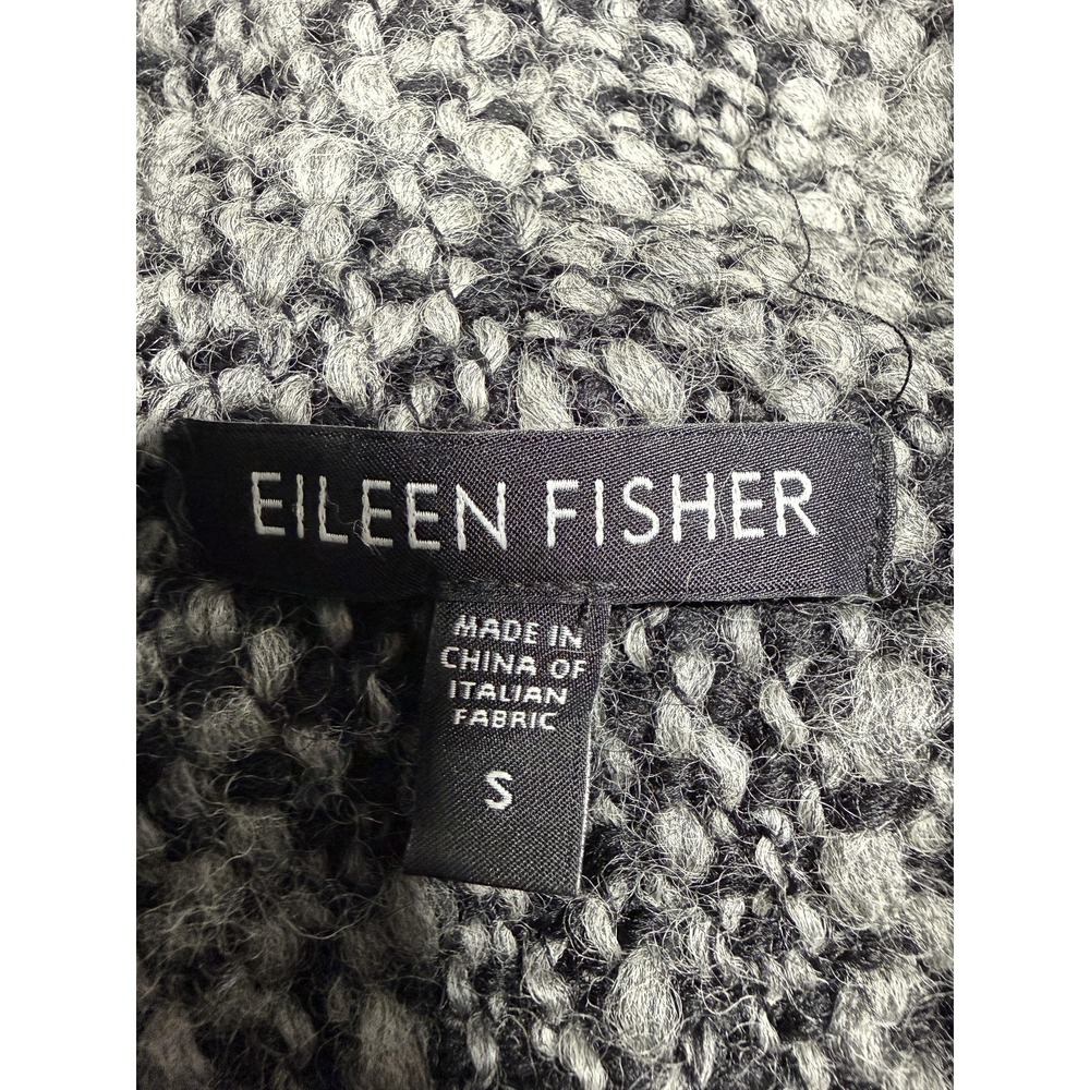 Eileen‎ Fisher Coat Womens Small Gray Wool Tweed Button Front Lined Mid Winter - Picture 3 of 9